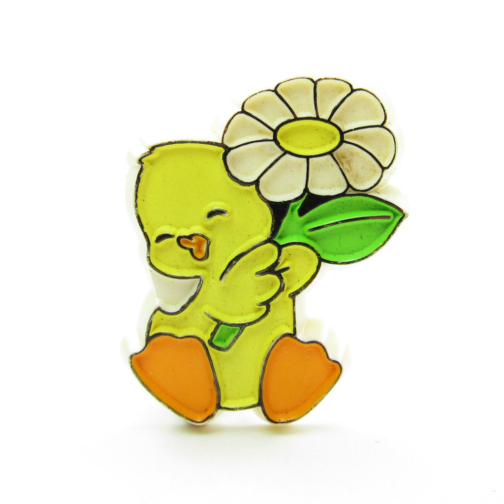 Duck with Flower Pin Vintage Hallmark Easter Lapel