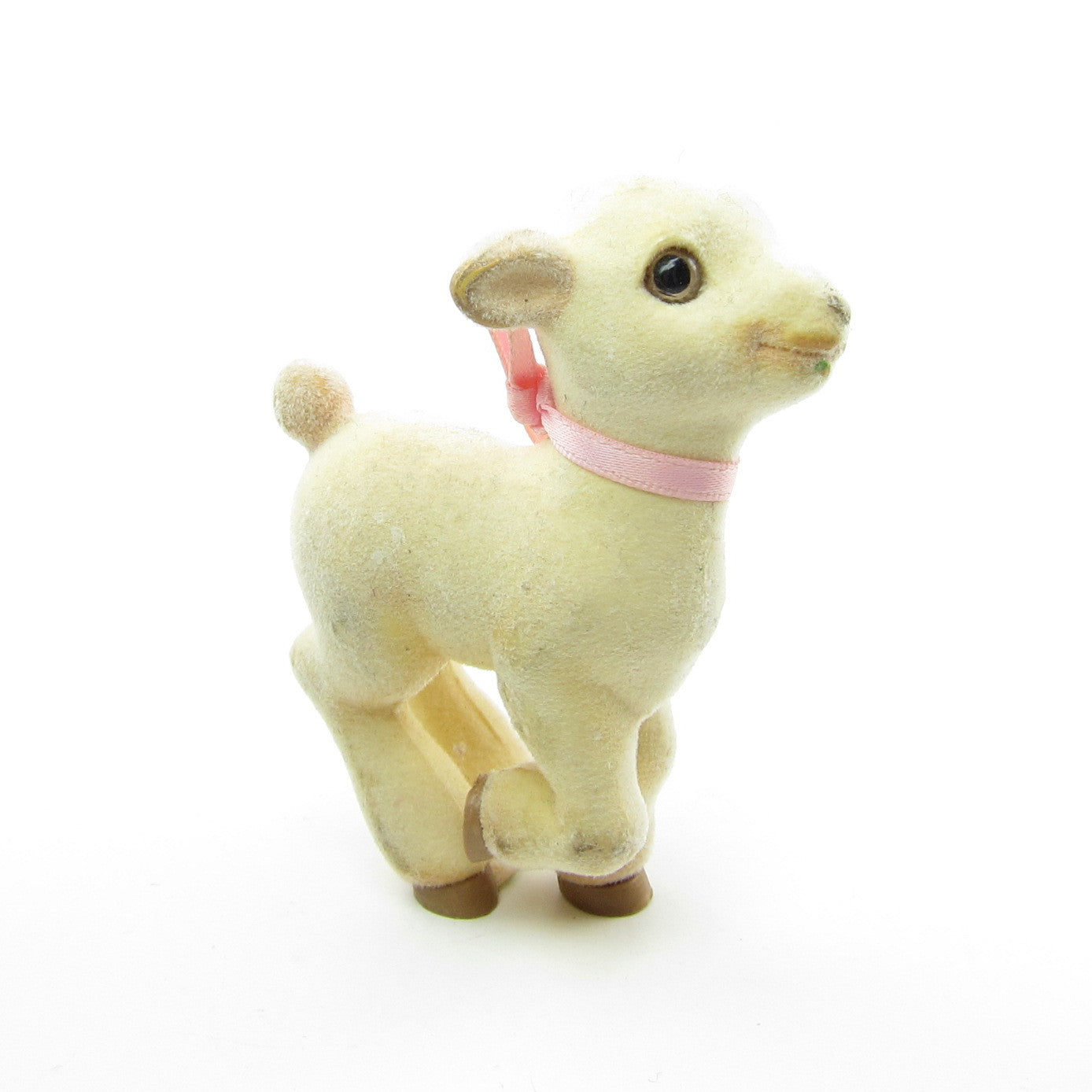 Hallmark Merry Miniatures flocked lamb with pink bow