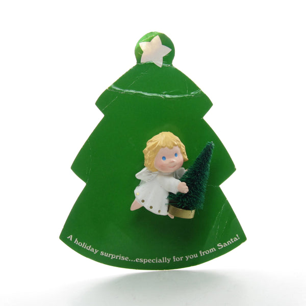 Hallmark Vintage Angel Pin with Bottle Brush Christmas Tree Brown