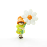 Hallmark pixie girl pin with yellow dress and orange bonnet