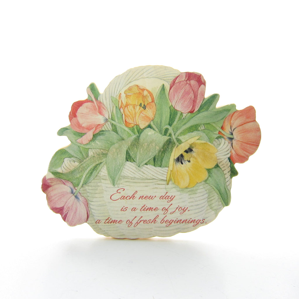 Hallmark Basket of Tulips Wall Plaque DE8511