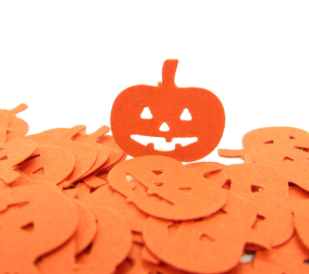 Pumpkin Paper Die Cut Shapes Halloween Jack O Lantern Confetti