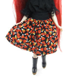 Halloween skirt for Blythe with candy corn print