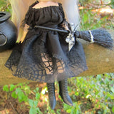 Black spider cobweb skirt for Blythe or Pullip witch costume