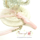 Pink Polymer Clay Pointe Shoe Pendant Necklace