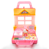 Miniature Hello Kitty bedroom dollhouse travel playset