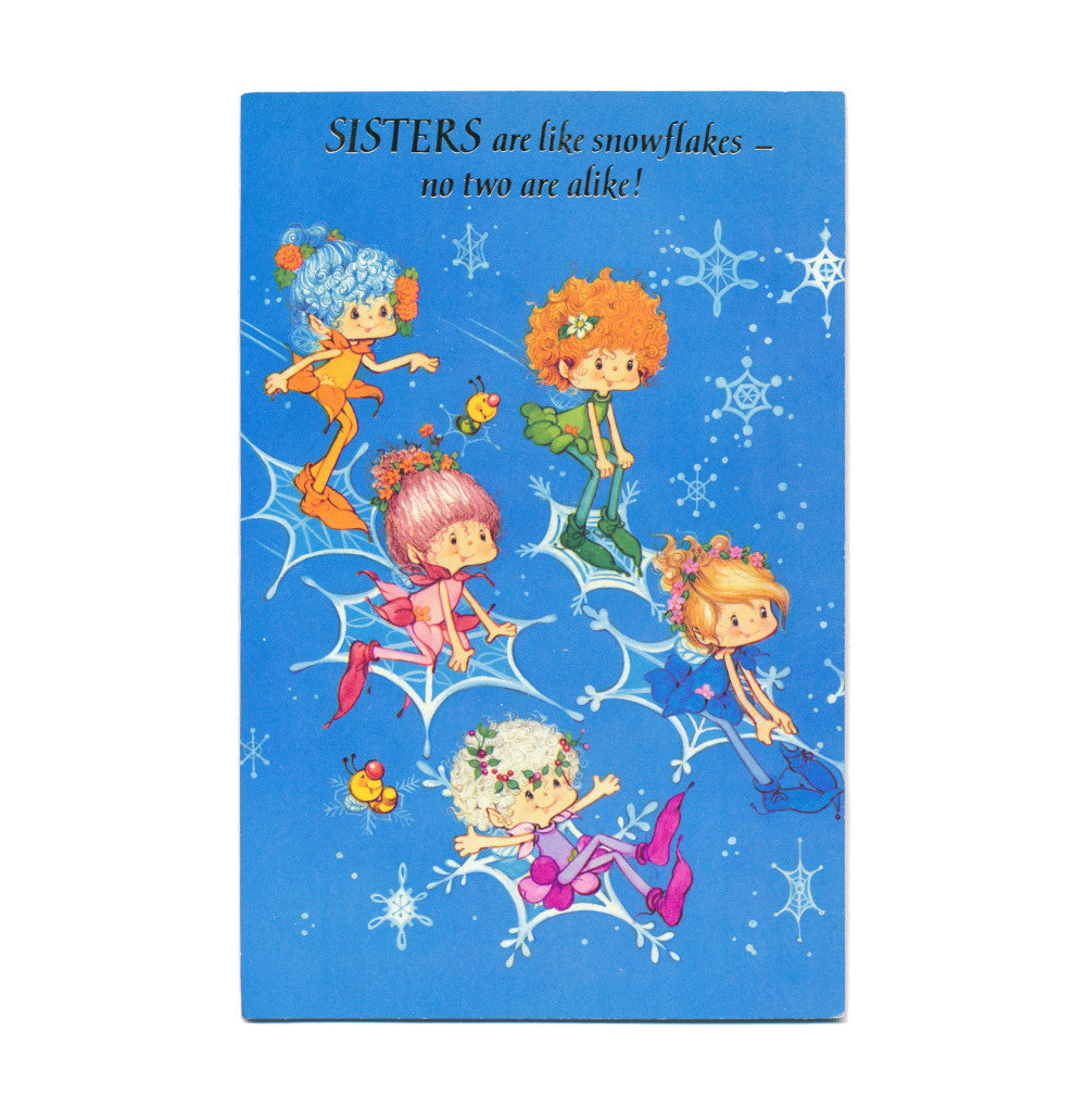 Sisters are like snowflakes vintage Herself the Elf Christmas card