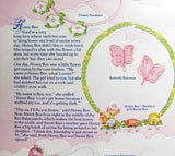 Close-up of story on Charmkins Honey Bee necklace backcard