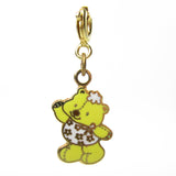 Strawberry Shortcake Jelly Bear gold enamel charm for charm bracelet