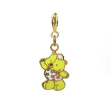 Strawberry Shortcake Jelly Bear gold enamel charm for charm bracelet