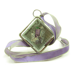Amethyst & Tourmaline Postage Stamp Necklace