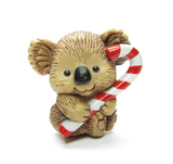 Vintage 1982 Hallmark Cards koala bear with candy cane pin