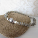 Bracelet with Freshwater Pearls and Labradorite