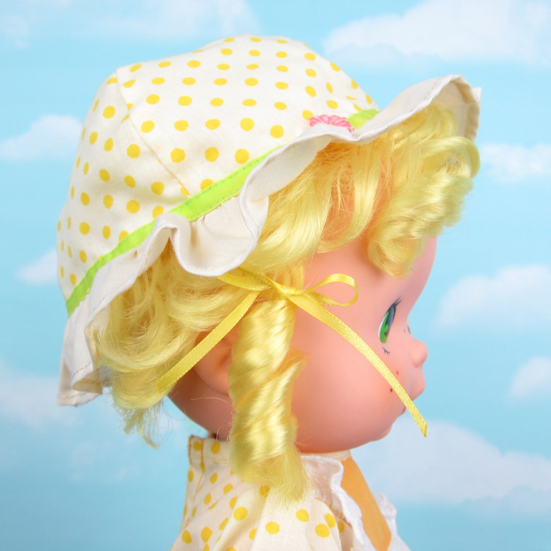 Yellow replacement hair ribbons for Lemon Meringue Baby Blow Kiss doll