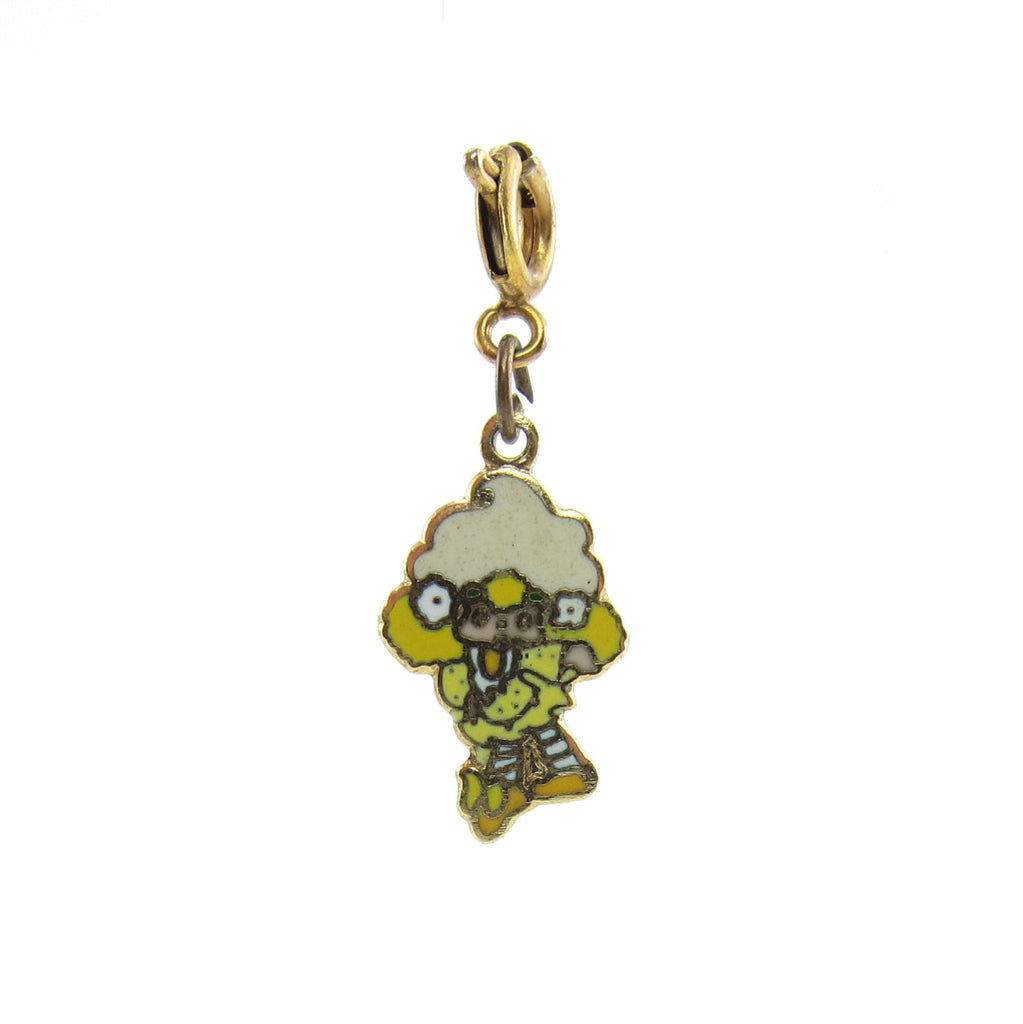 Lemon Meringue Strawberry Shortcake Gold Enamel Charm for Bracelet