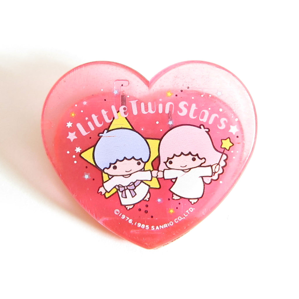Little Twin Stars 1985 Large Pink Heart Clip