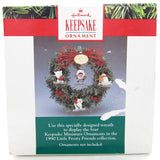 Wreath display for 1990 Little Frosty Friends miniature ornaments