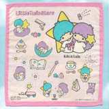 Little Twin Stars pink striped handkerchief with Kiki and Lala
