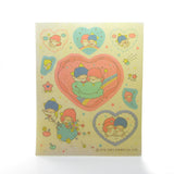 Vintage 1983 Little Twin Stars heart stickers with Kiki and Lala