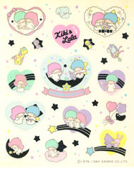 Little Twin Stars vintage 1984 sticker sheet with iridescent foil
