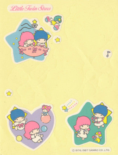 Little Twin Stars unused sticker sheet from 1987