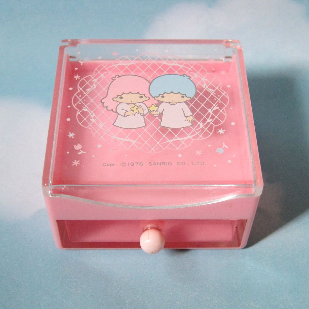 Little Twin Stars Vintage Miniature Trinket Box with Drawer and Lid