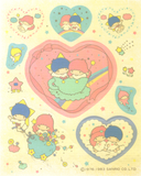 Little Twin Stars vintage 1983 heart stickers with Kiki and Lala