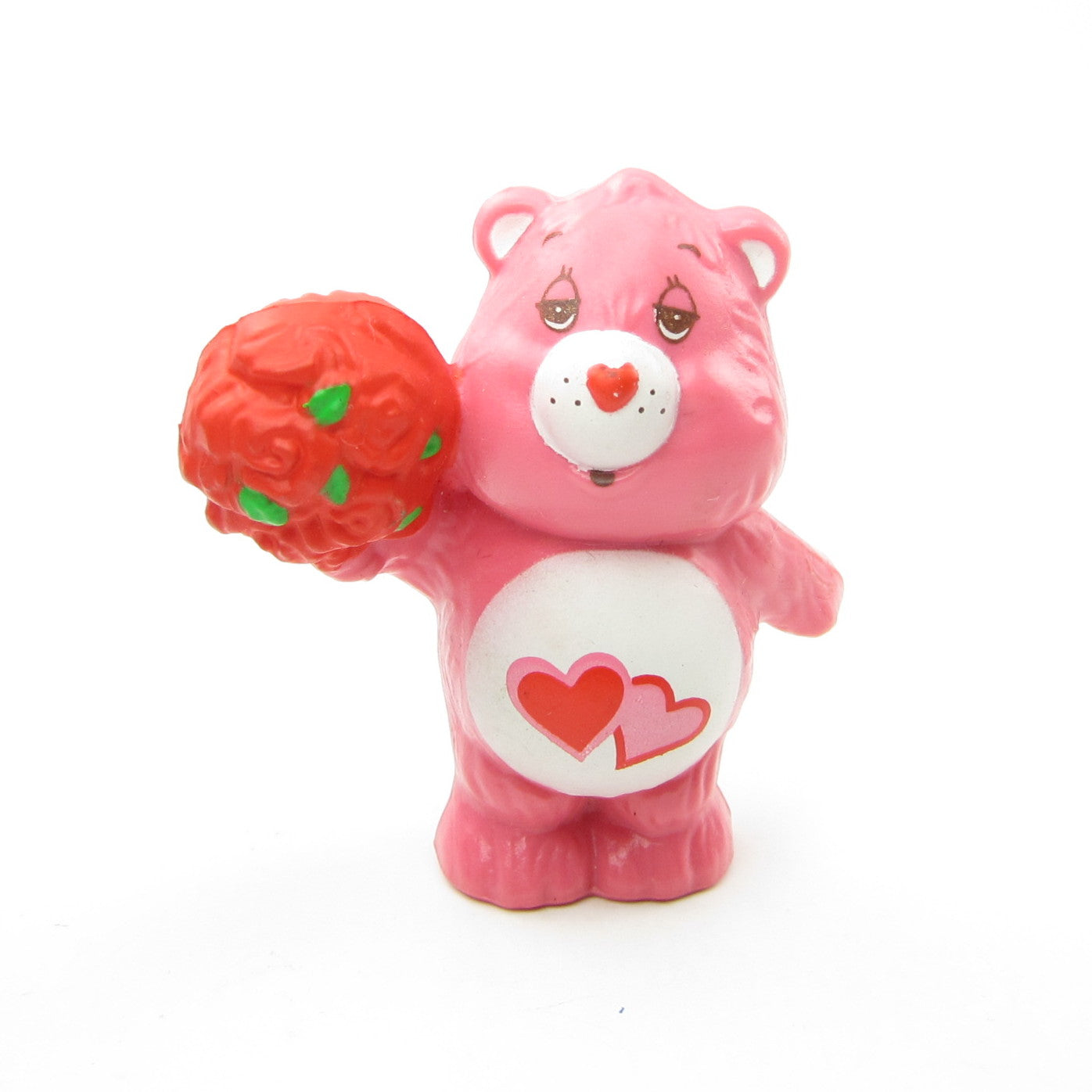 Love-A-Lot Bear offering a bunch of roses miniature Care Bears figurine