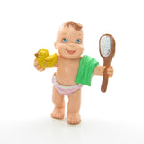 Magic Diaper Babies figurine with rubber ducky, towel and bath brush