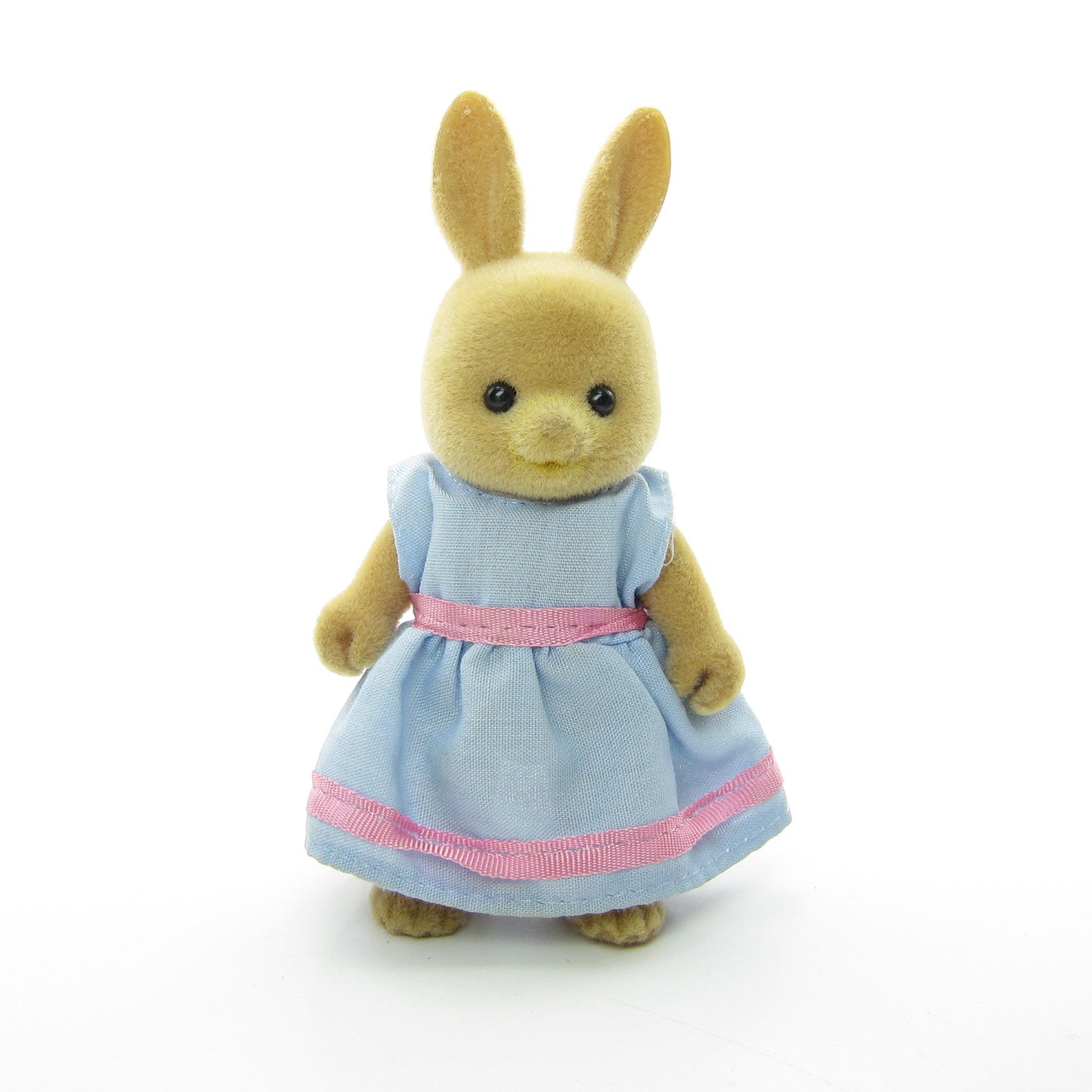 Maple Town Rachel Rabbit Flocked Bunny Figure with Blue Dress | Brown Eyed Rose Maple Town Rachel Rabbit Flocked Bunny Figure with Blue Dress | Brown Eyed Rose
