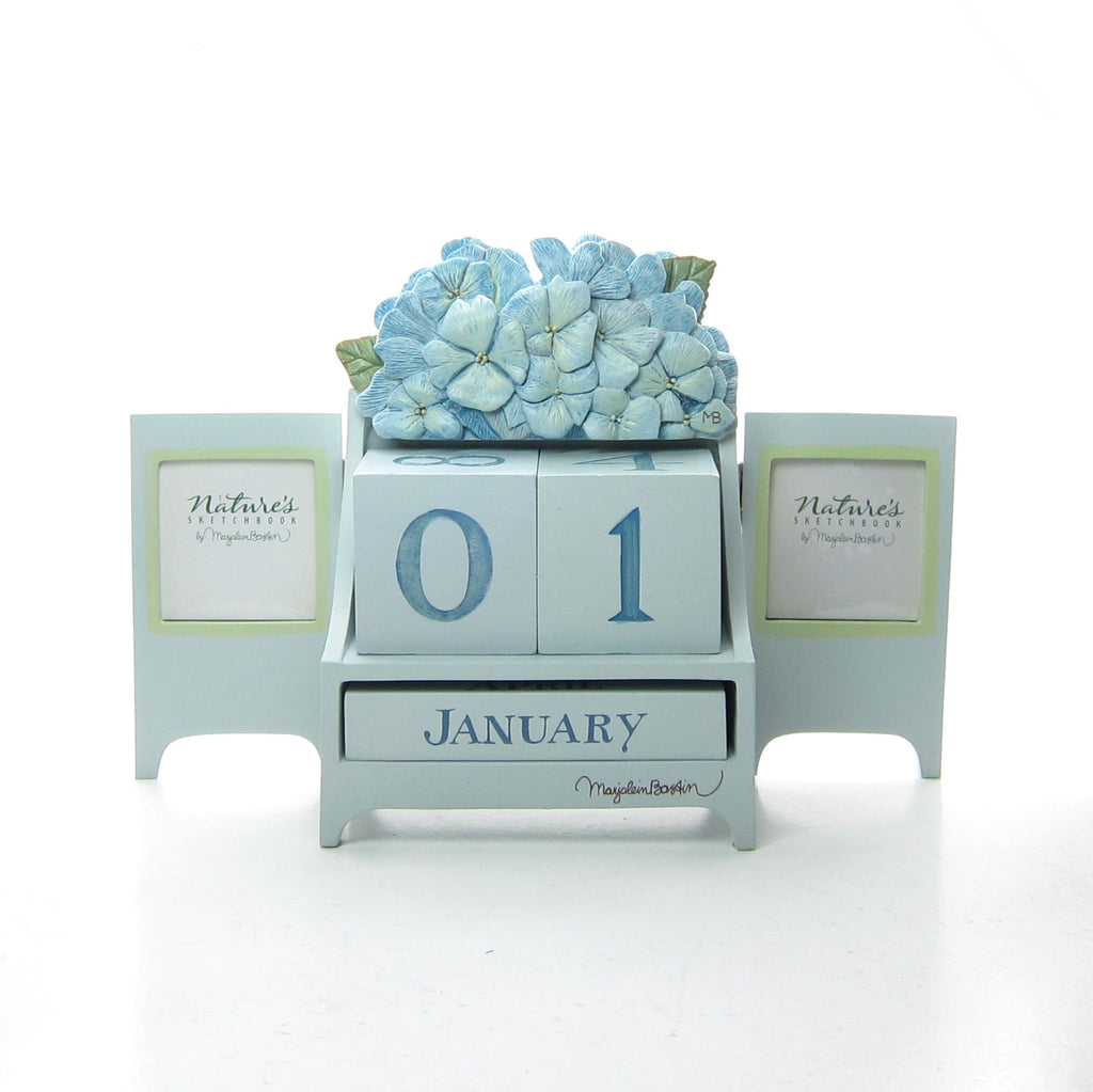 Marjolein Bastin Hydrangeas Perpetual Block Calendar Hallmark Desk Decor with Photo Frames