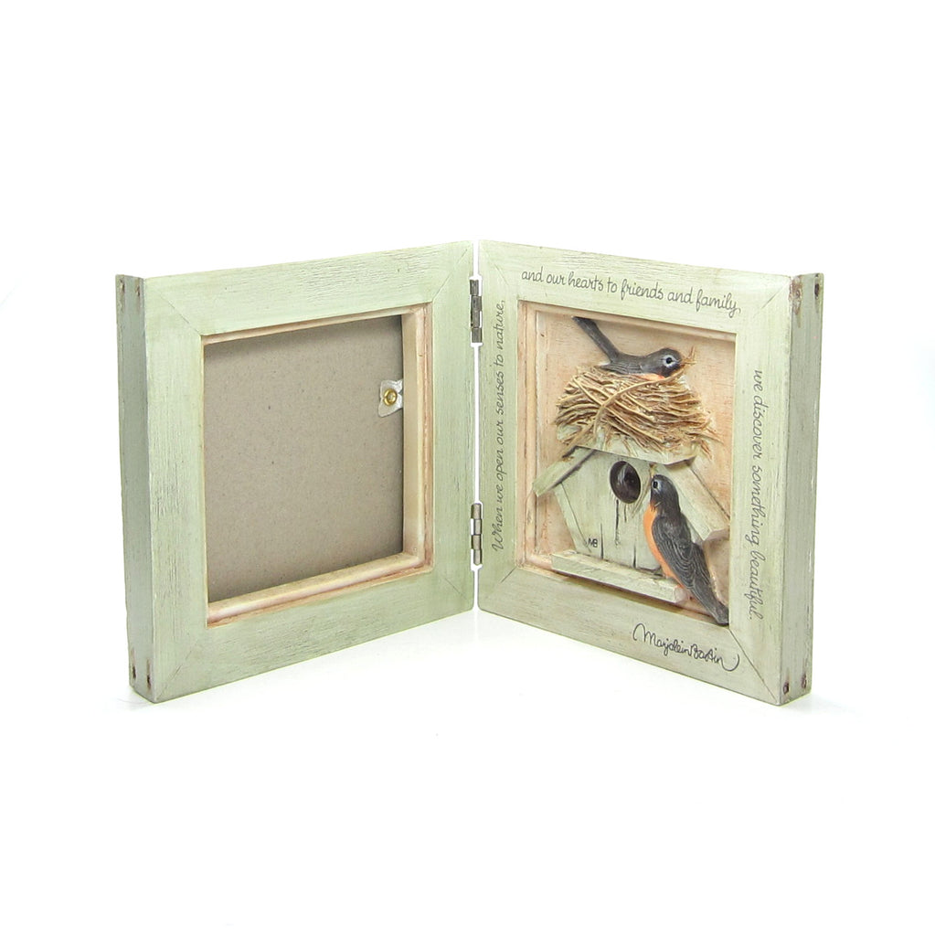 Marjolein Bastin Robin Folding Picture Frame with Robins Building Nest