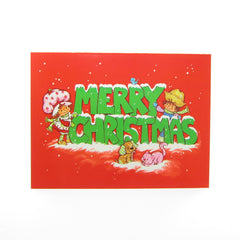 Merry Christmas Strawberry Shortcake Holiday Greeting Card with Envelope