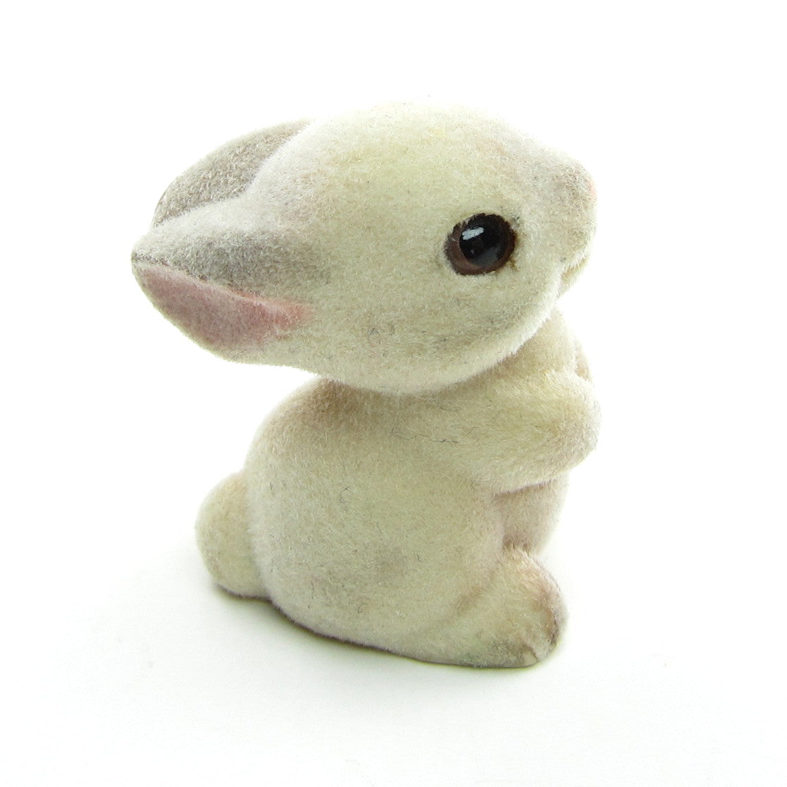 Flocked Bunny Rabbit Vintage 1982 Hallmark Merry Miniatures Figurine 