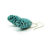 Turquoise Blue Pine Cones on Sterling Silver Ear Wires