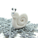 Polymer Clay Snail with Rhinestone Eyes