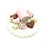 Miniature Dollhouse Swiss Roll and Cookies Platter
