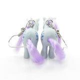 Blue Belle retro My Little Pony earrings with brushable-hair