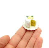 Lemon chiffon cake miniature dollhouse scale food