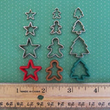 Star, gingerbread, and tree cookie cutter set