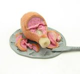 Ham on the bone polymer clay miniature dollhouse dinner