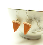 Pumpkin pie slices on sterling silver earrings