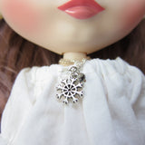 Silver snowflake and crystal charm necklace for Blythe