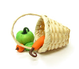 Natural straw woven basket for miniature vegetables