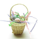 Miniature natural straw woven Easter basket