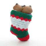 Mom & Dad raccoons in Christmas stocking ornament