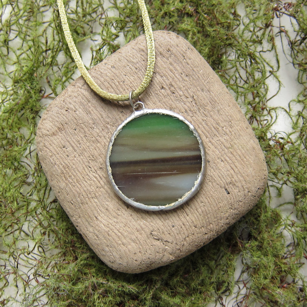 Mother Earth Stained Glass Pendant Necklace
