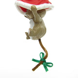 Hallmark Hang in There mouse in Santa Hat Christmas ornament