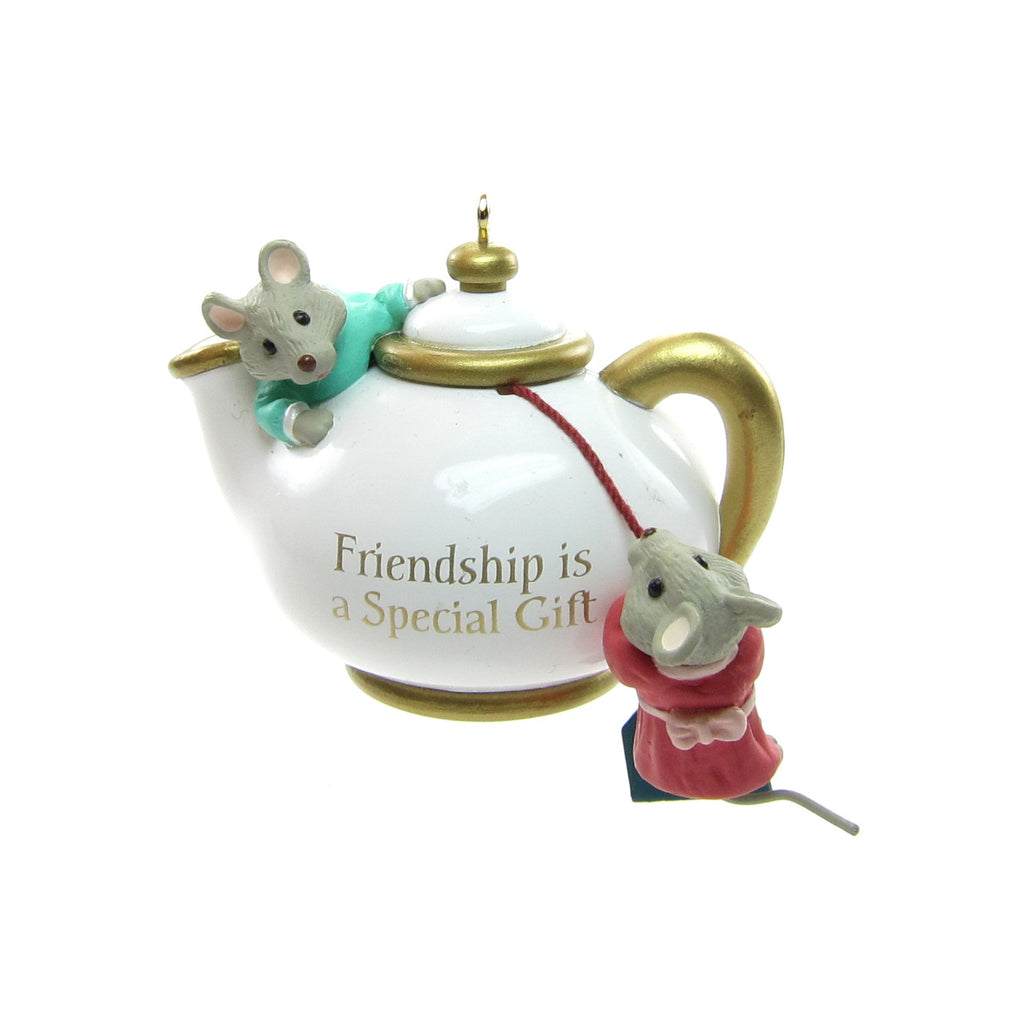 Tea for Two Vintage Hallmark 1995 Christmas Tea Pot Friendship Ornament