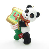 Child's fourth Christmas 1998 panda bear ornament